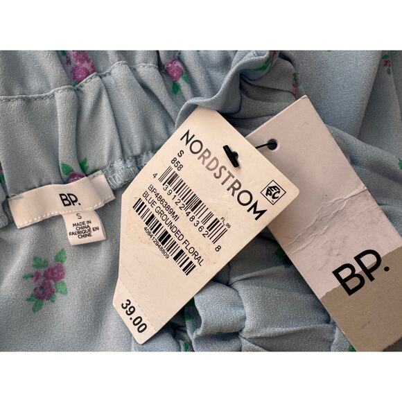 NWT BP. NORDSTROM Blue Grounded Floral Tiered Mini Skirt Size S - Picture 7 of 8